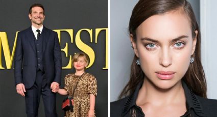 Irina Sharyk reacciona a su hija, Lea, por su primer alfombra roja junto a Bradley Cooper