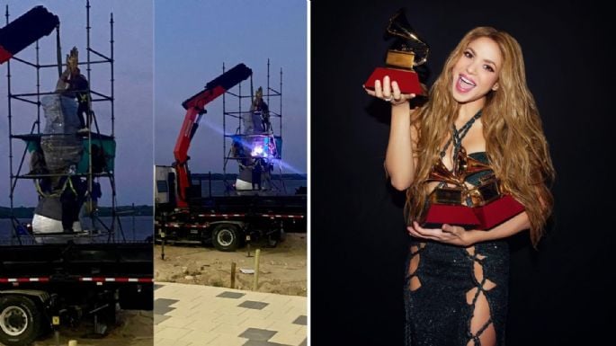 Shakira: Colocan la primera parte de su estatua en Barranquilla