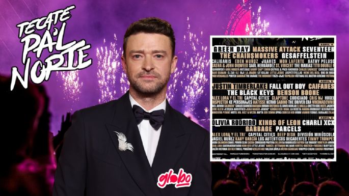 CARTEL OFICIAL Tecate Pa’l Norte 2025, Justin Timberlake encabeza el festival después de 10 años sin visitar México