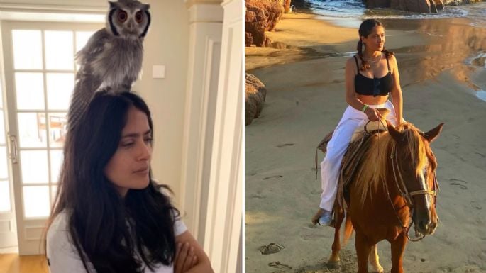 Salma Hayek presume sus excéntricas mascotas, ¿qué animales tiene en su casa?