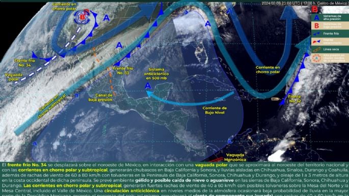 Clima en México: Se esperan nevadas en algunas regiones para este 9 de febrero