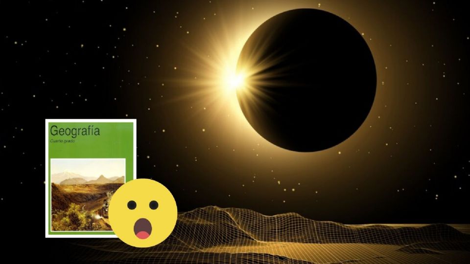 Libro de primaria habla del eclipse solar del 2024.