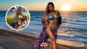 Foto ilustrativa de la nota titulada: Ninel Conde se cae de la bicicleta por ir grabando con su celular | Video