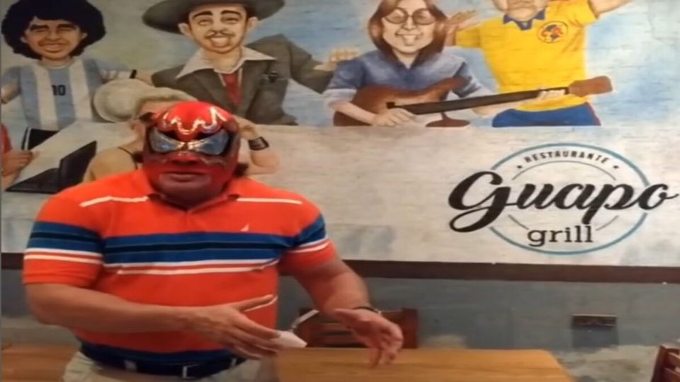 Mural en Guapo Grill con figuras de la cultura mexicana y argentina.