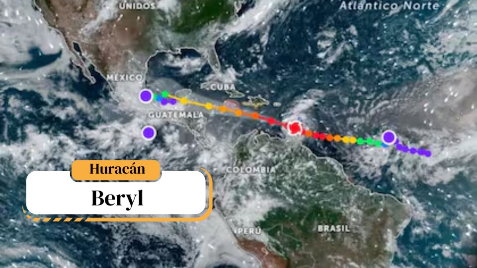 ¿Qué significa Beryl, nombre de uno de los huracanes más peligrosos de la temporada 2024?. Fuente: Foto: Zoom Earth / Producción FM Globo
