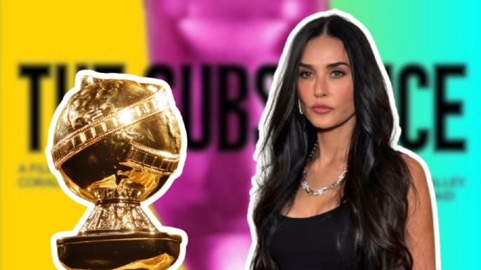 Demi Moore exhibe a productor tras ganar en los Golden Globes 2025 por La Sustancia (VIDEO)